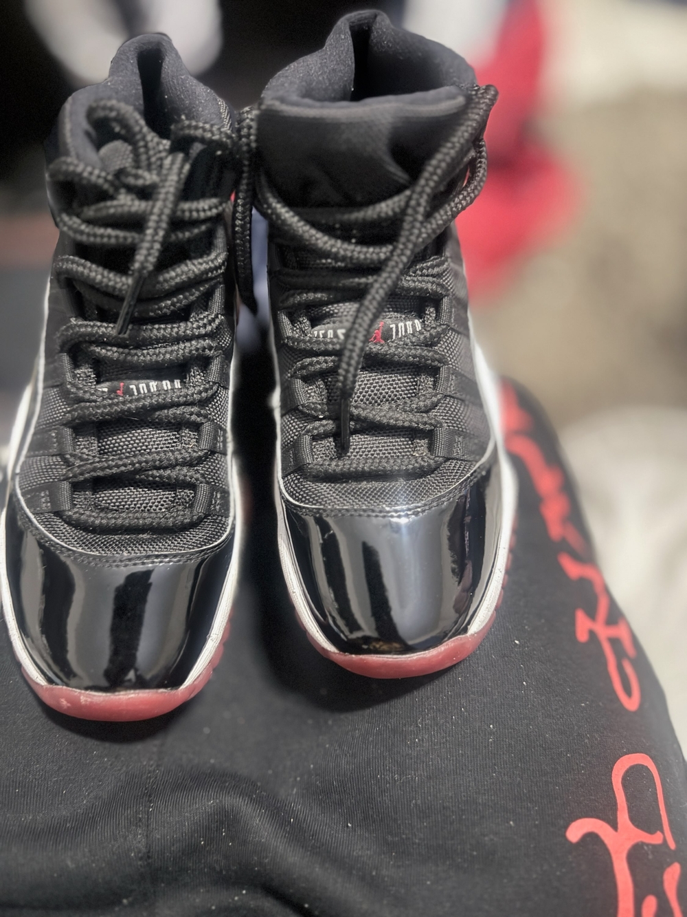 Jordan Kids Black and Red High-Top Sneakers